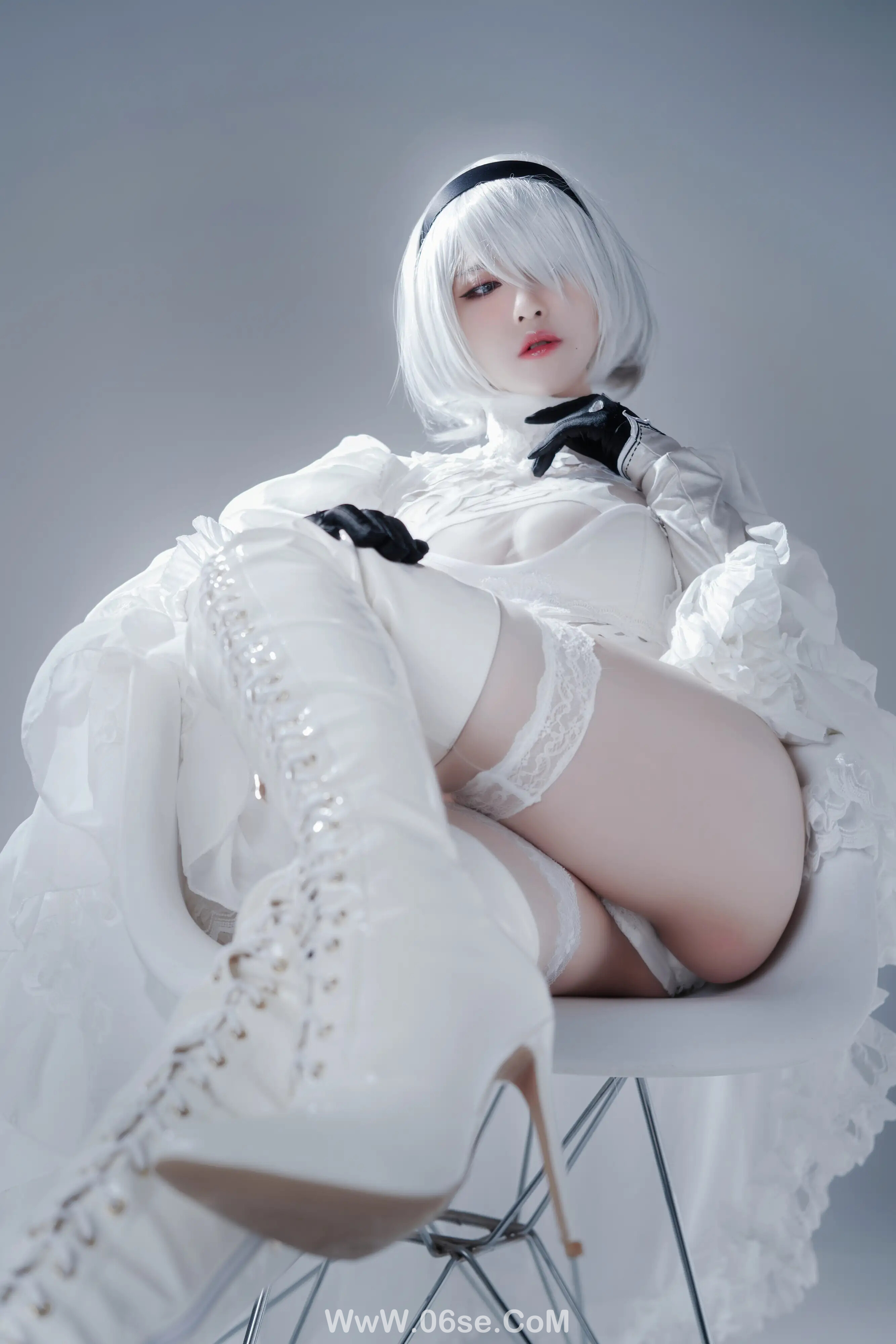 图片[28]-半半子 – 2B ヨルハ二号B型 白いドレス-六色网