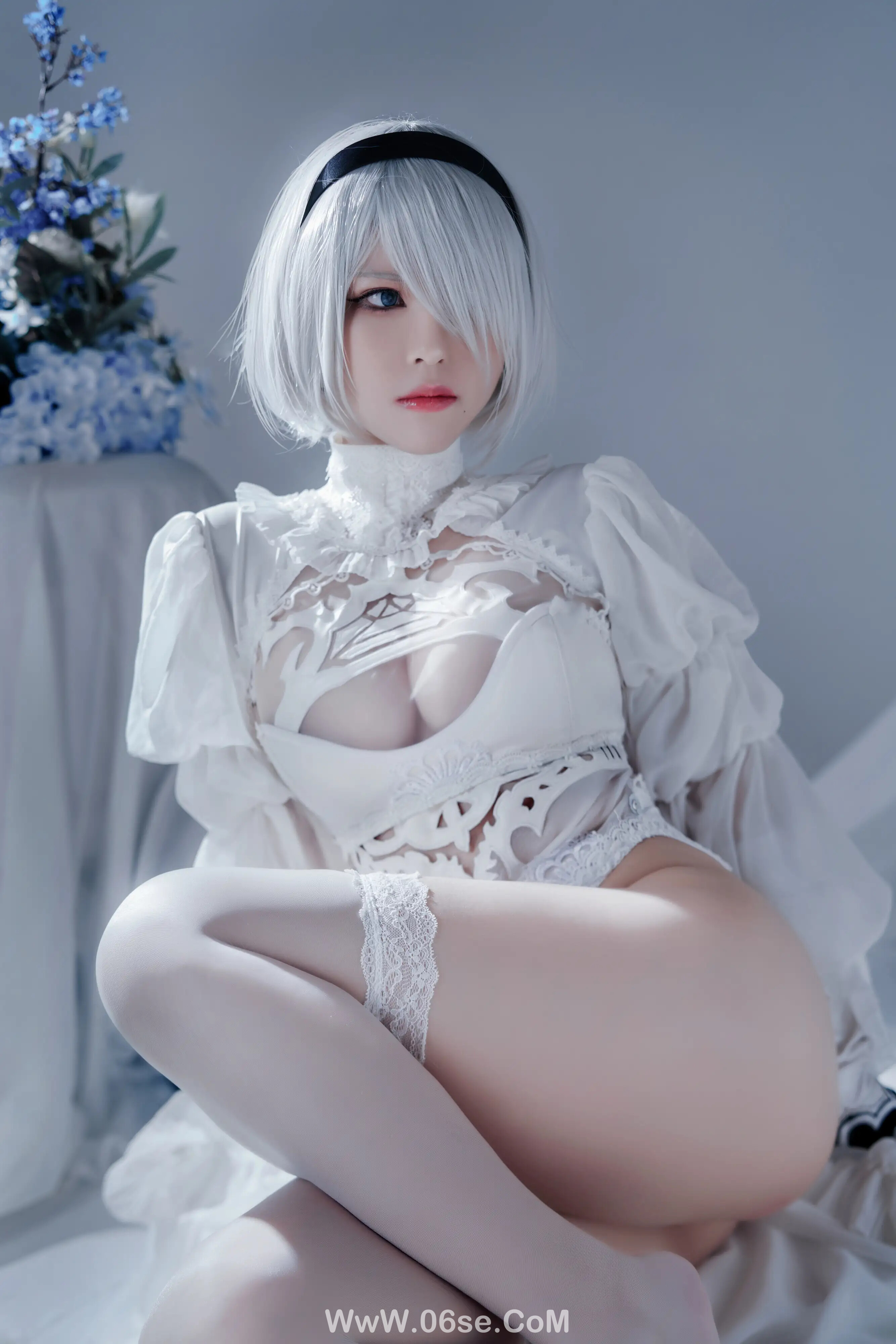 图片[14]-半半子 – 2B ヨルハ二号B型 白いドレス-六色网