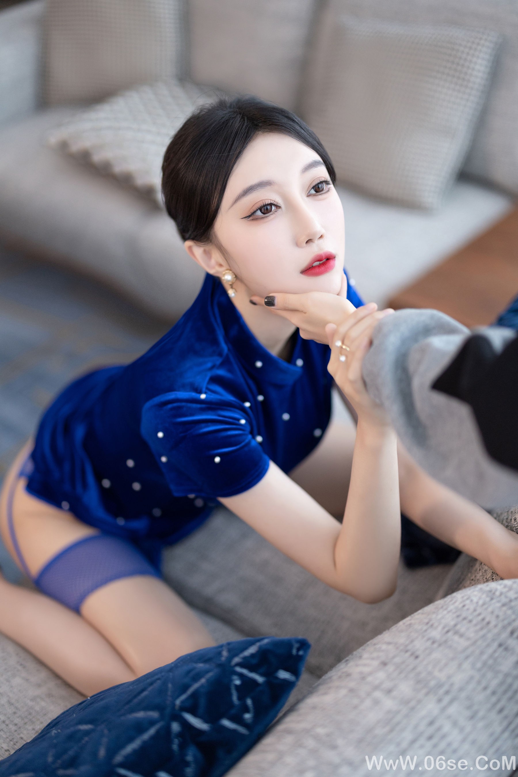 图片[35]-玥儿玥 – 蓝色短裙 [91P]-六色网