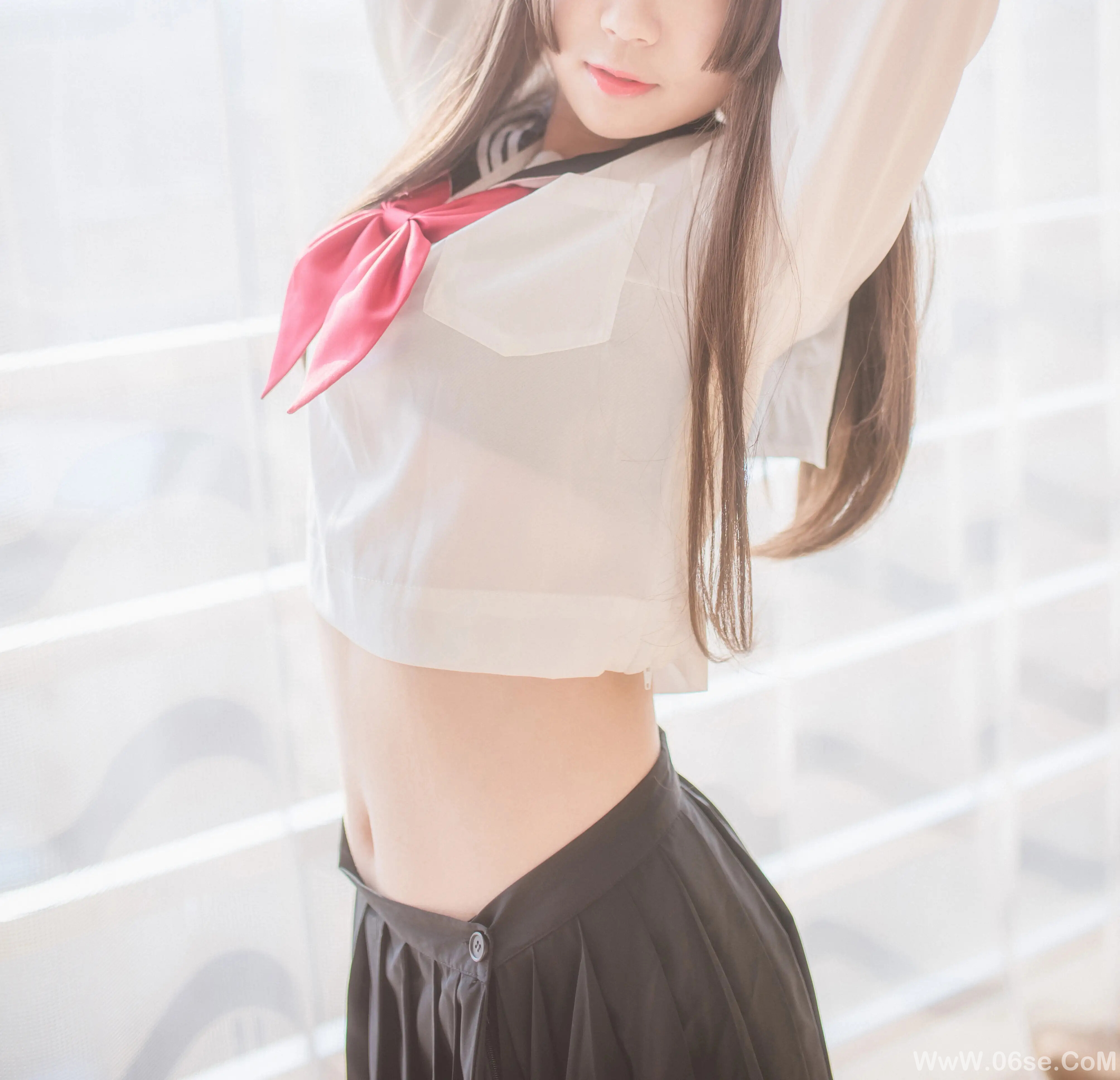 图片[8]-白金Saki – 黑丝水手服-六色网
