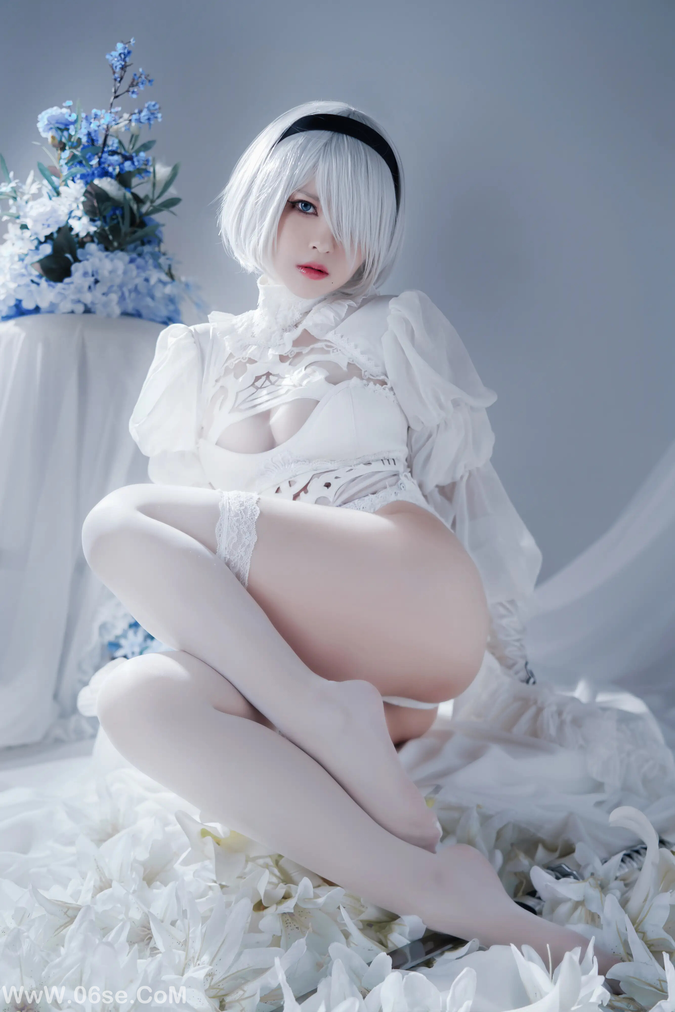 图片[13]-半半子 – 2B ヨルハ二号B型 白いドレス-六色网