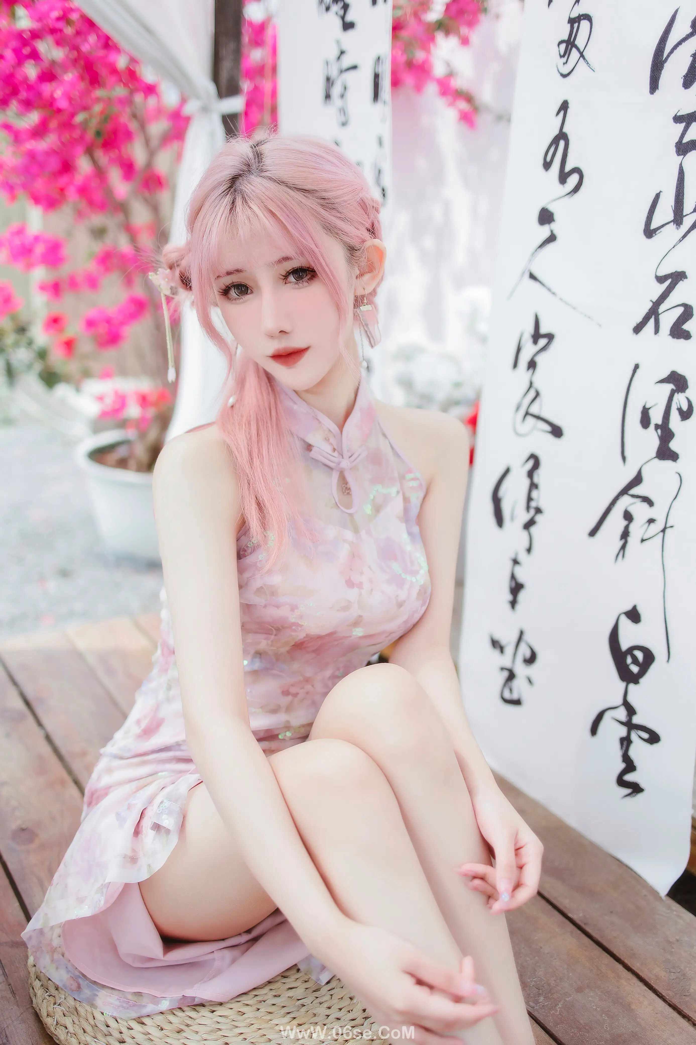 图片[8]-仙女月 粉色旗袍-六色网