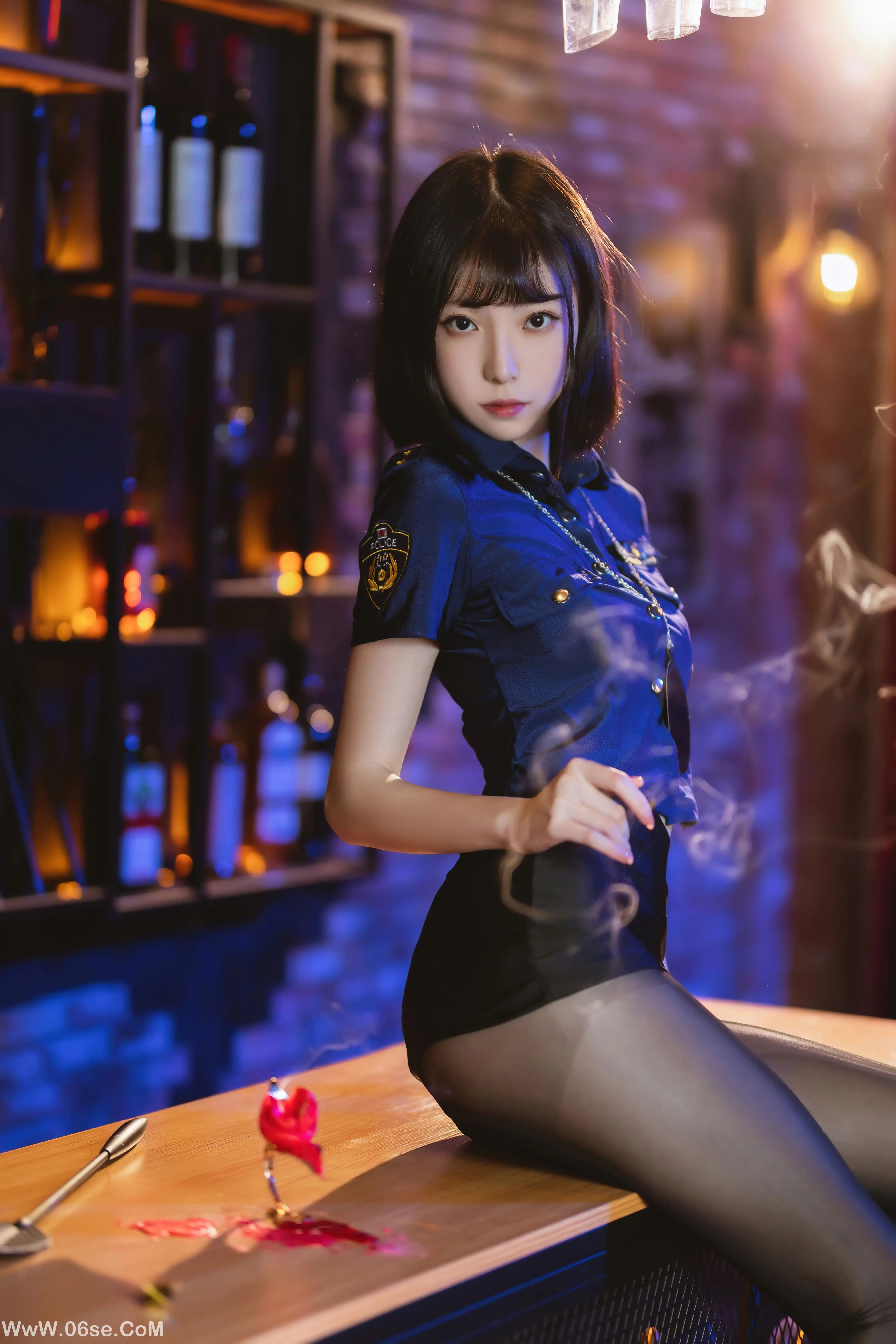 图片[47]-许岚LAN 黑丝女警-六色网