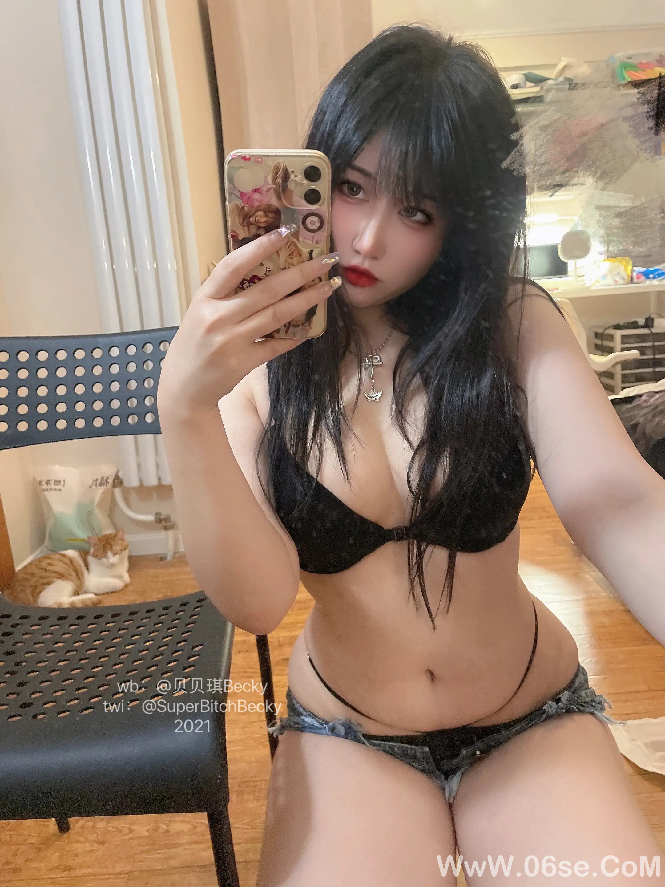 图片[58]-贝贝琪Becky – 对镜黑发辣妹-六色网