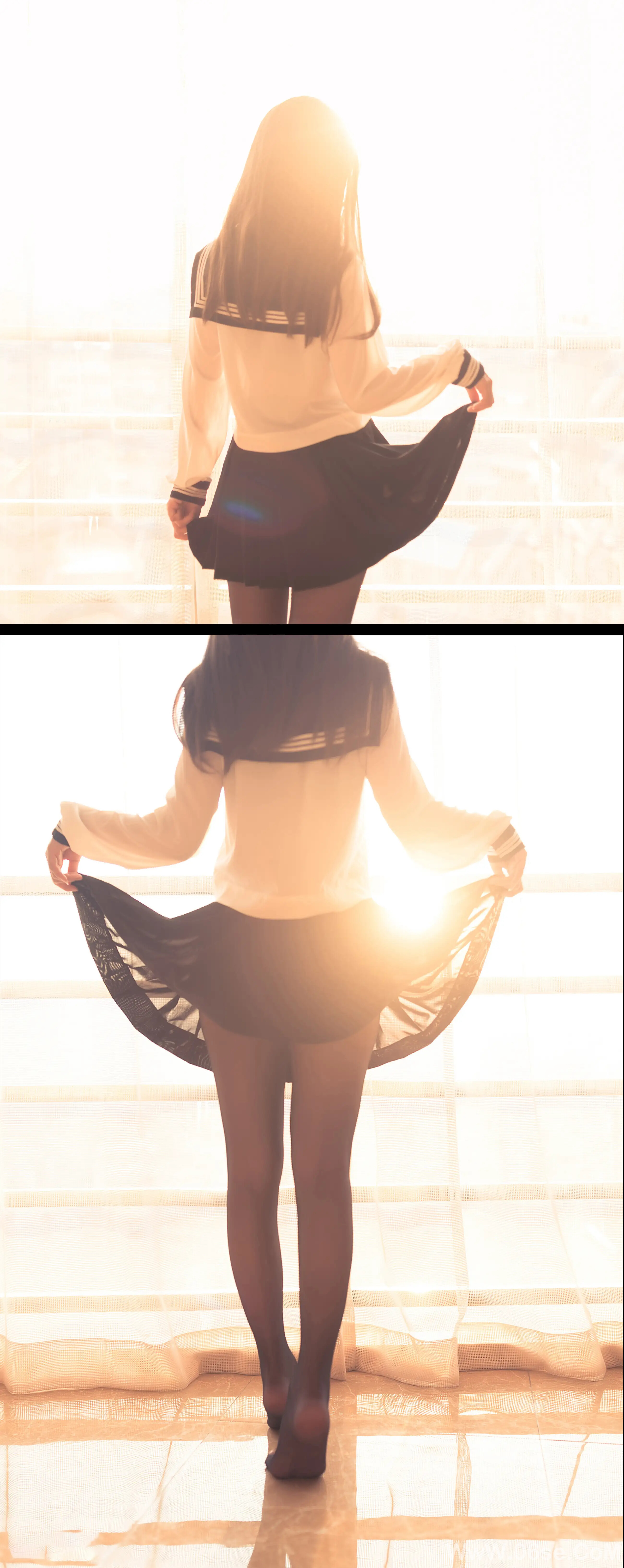 图片[4]-白金Saki – 黑丝水手服-六色网