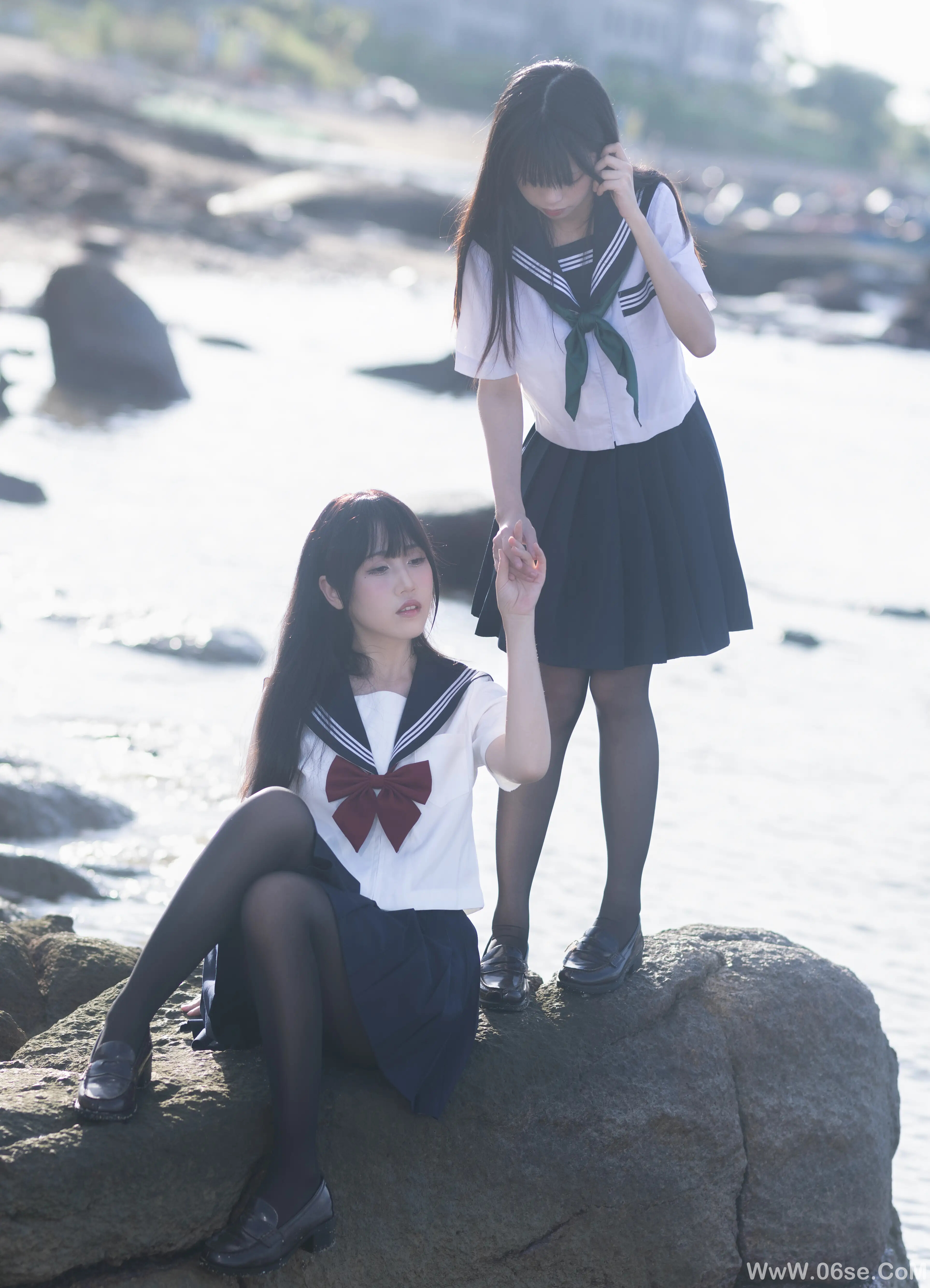 图片[10]-不呆猫 – 水手服百合黑丝 (&三無人型)-六色网