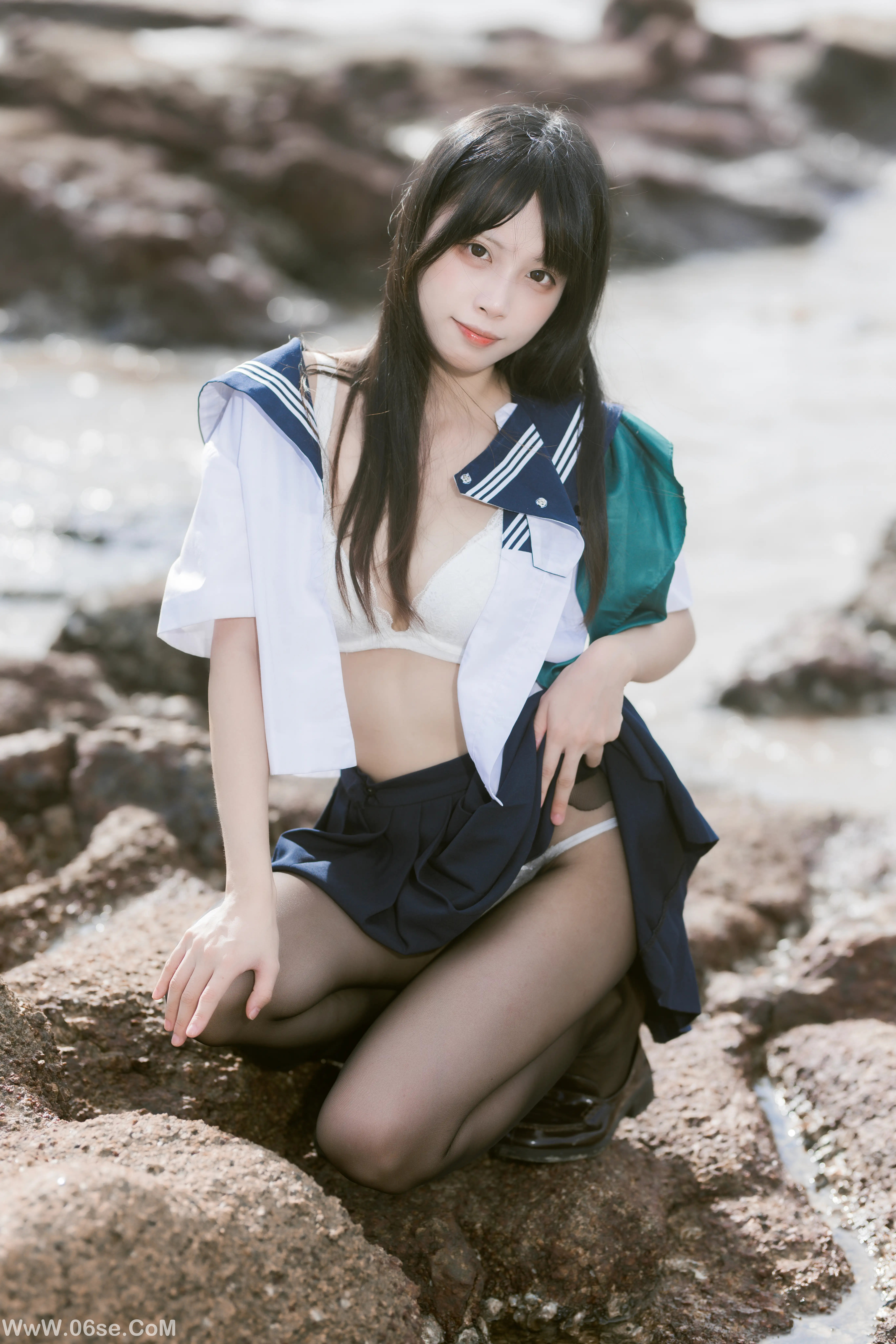 图片[38]-不呆猫 – 水手服百合黑丝 (&三無人型)-六色网