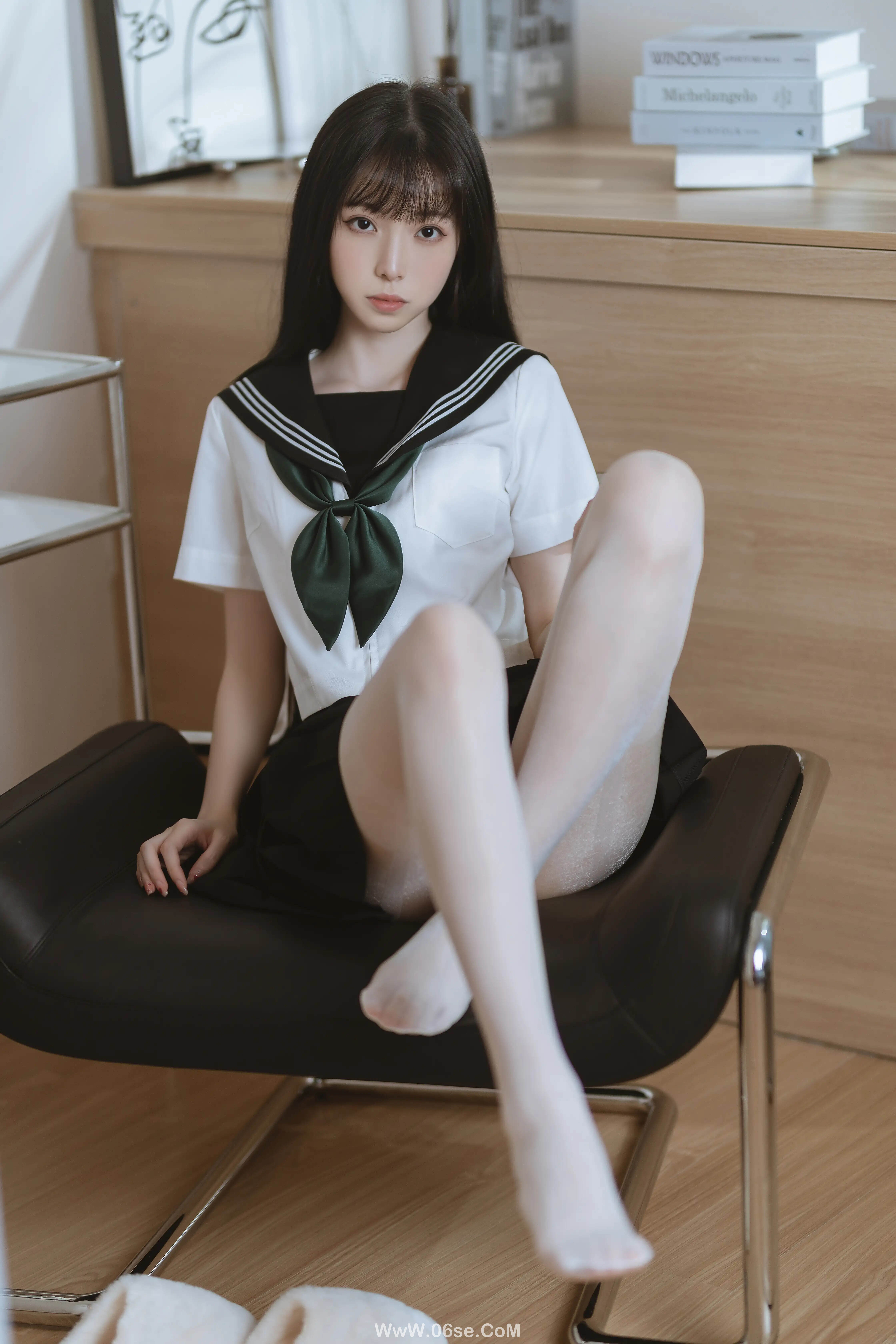 图片[2]-许岚LAN 白丝水手服-六色网