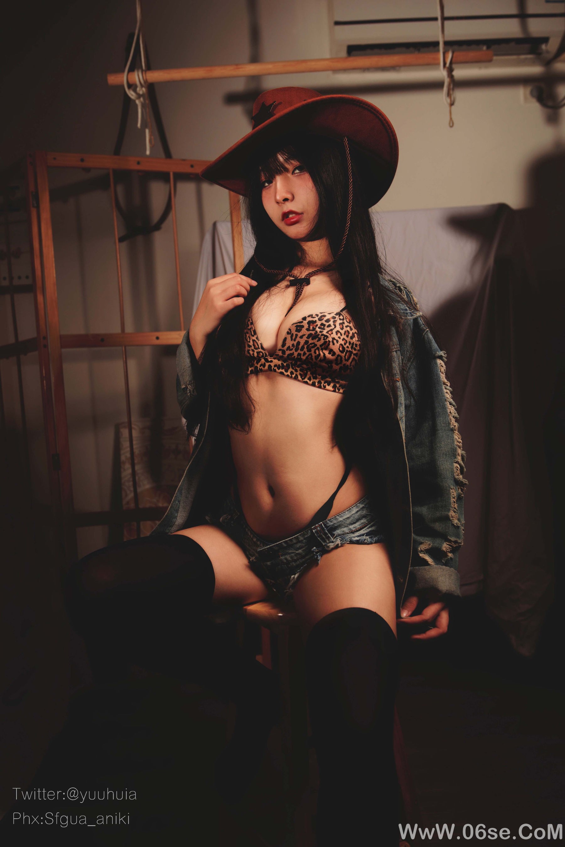 图片[12]-yuuhui玉汇 – 豹纹牛仔 [25P]-六色网