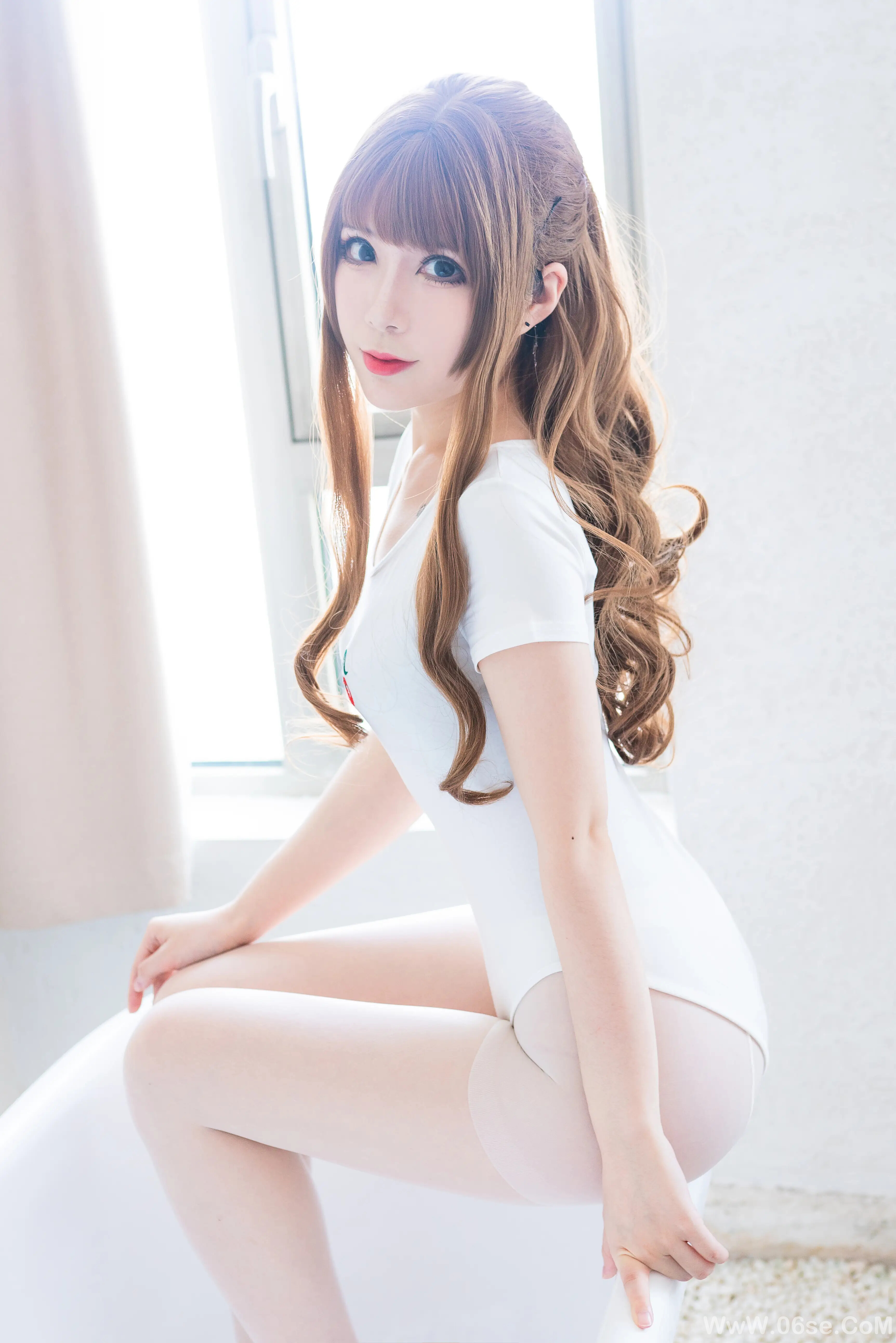 图片[10]-羊大真人 – 白色樱桃体操服-六色网