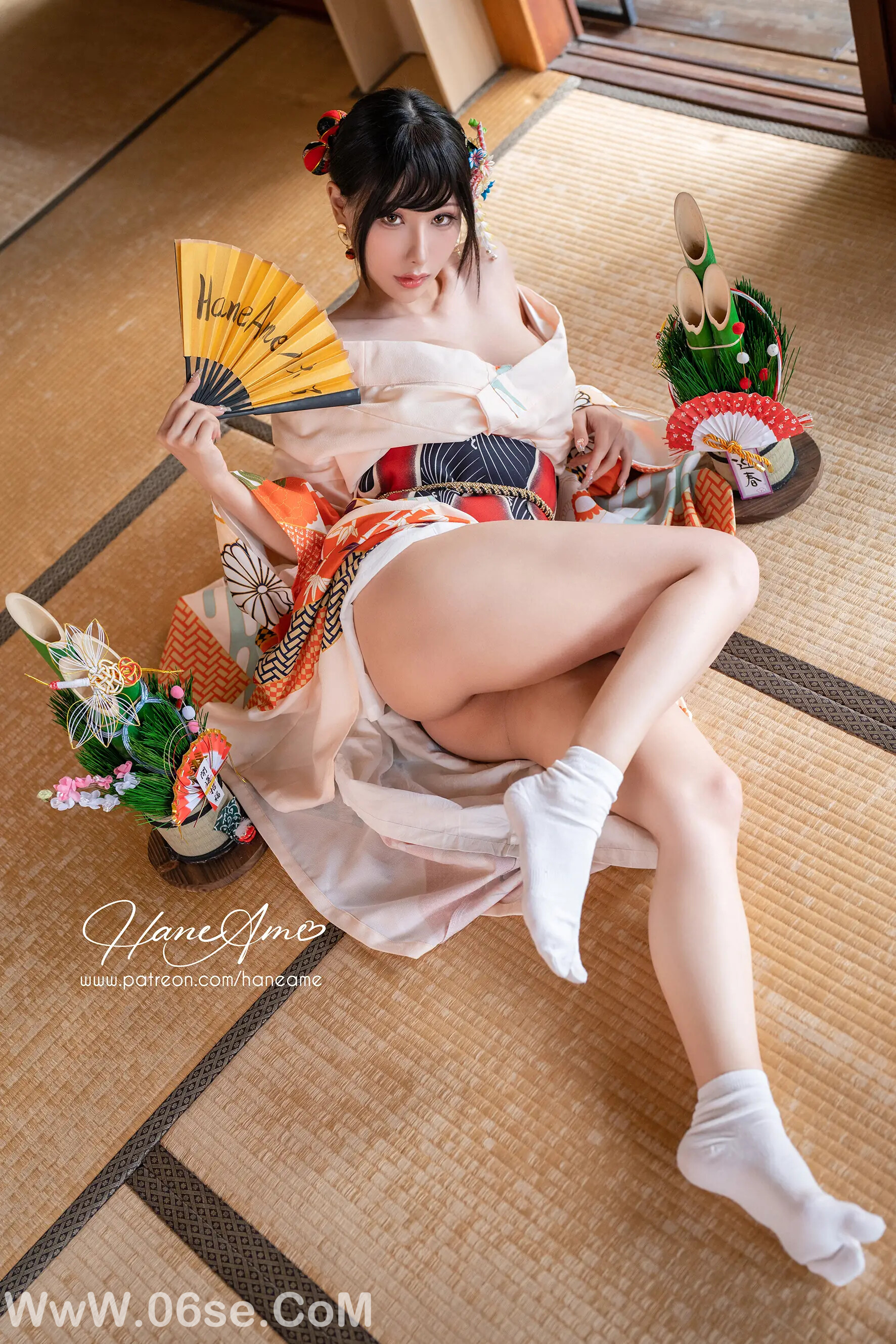 图片[27]-雨波_haneame_Flower Print Kimono Girl-六色网