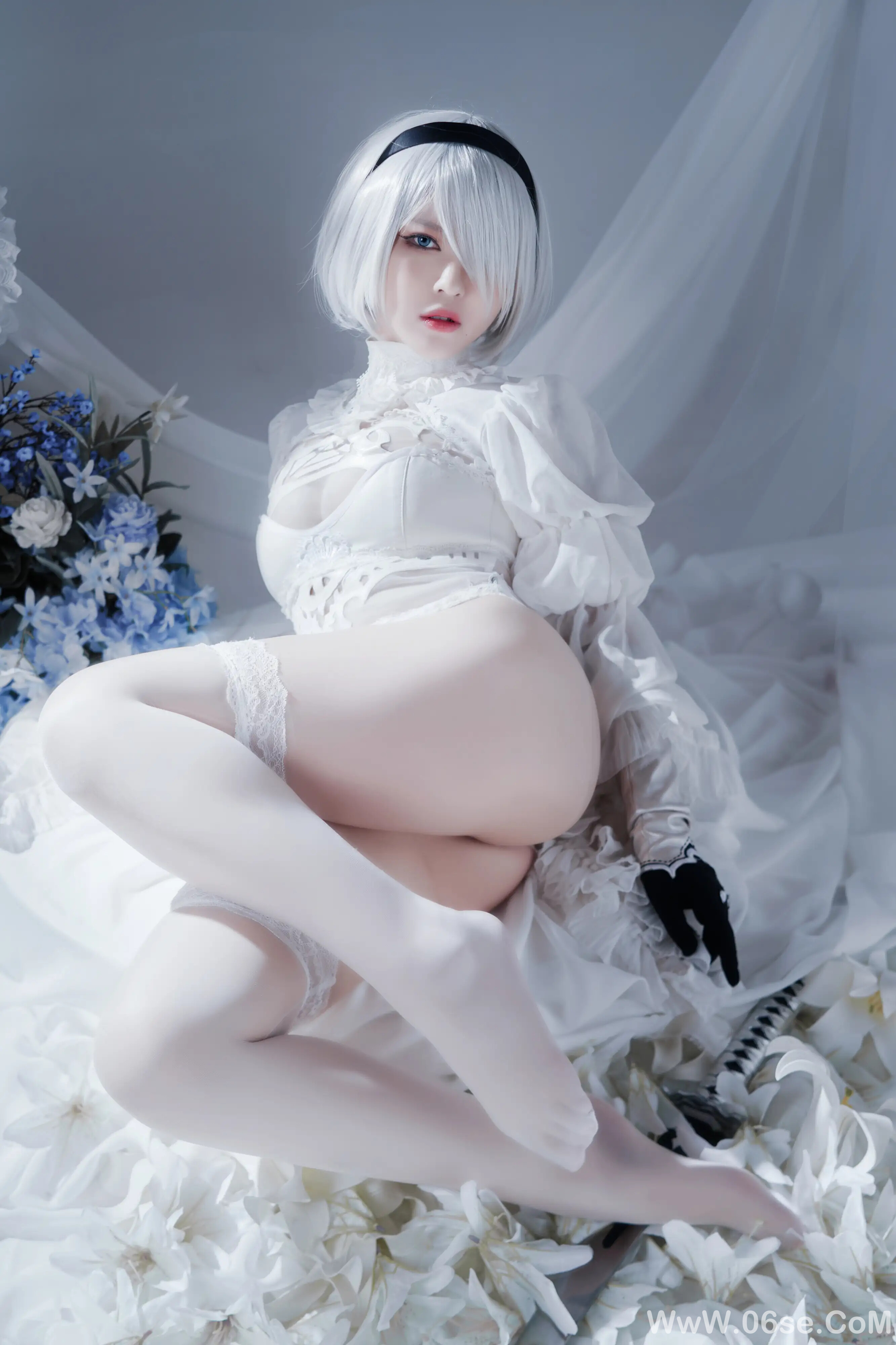 图片[12]-半半子 – 2B ヨルハ二号B型 白いドレス-六色网