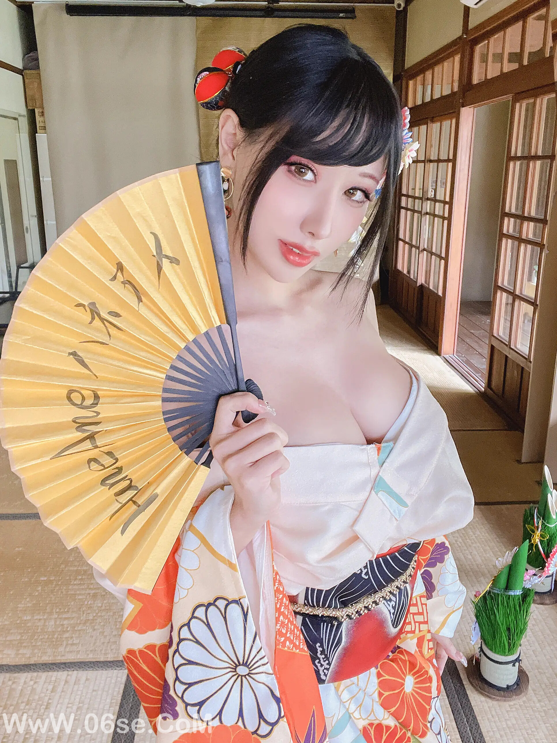 图片[36]-雨波_haneame_Flower Print Kimono Girl-六色网