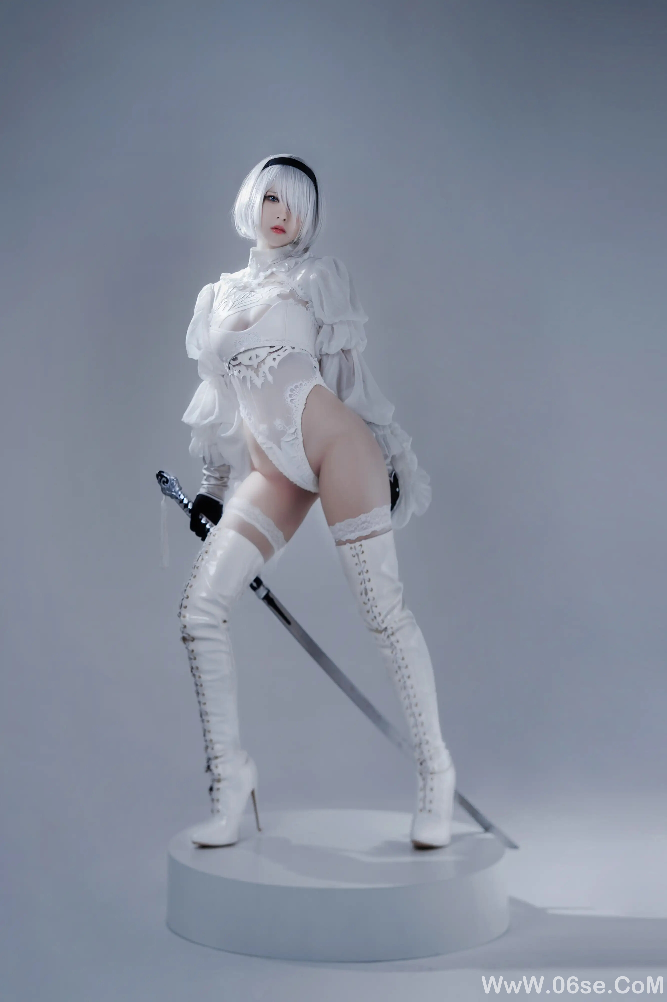 图片[37]-半半子 – 2B ヨルハ二号B型 白いドレス-六色网