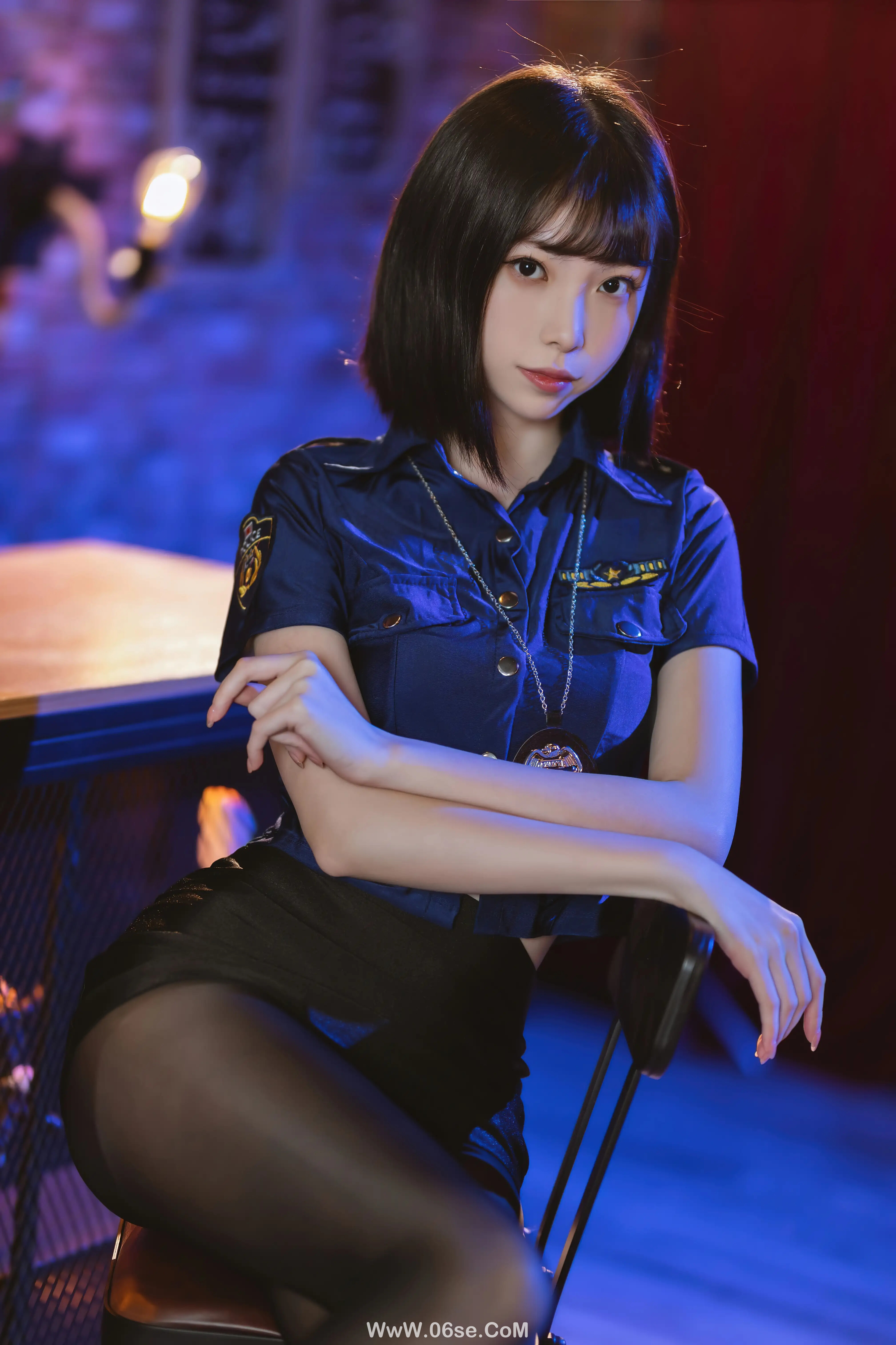 图片[56]-许岚LAN 黑丝女警-六色网