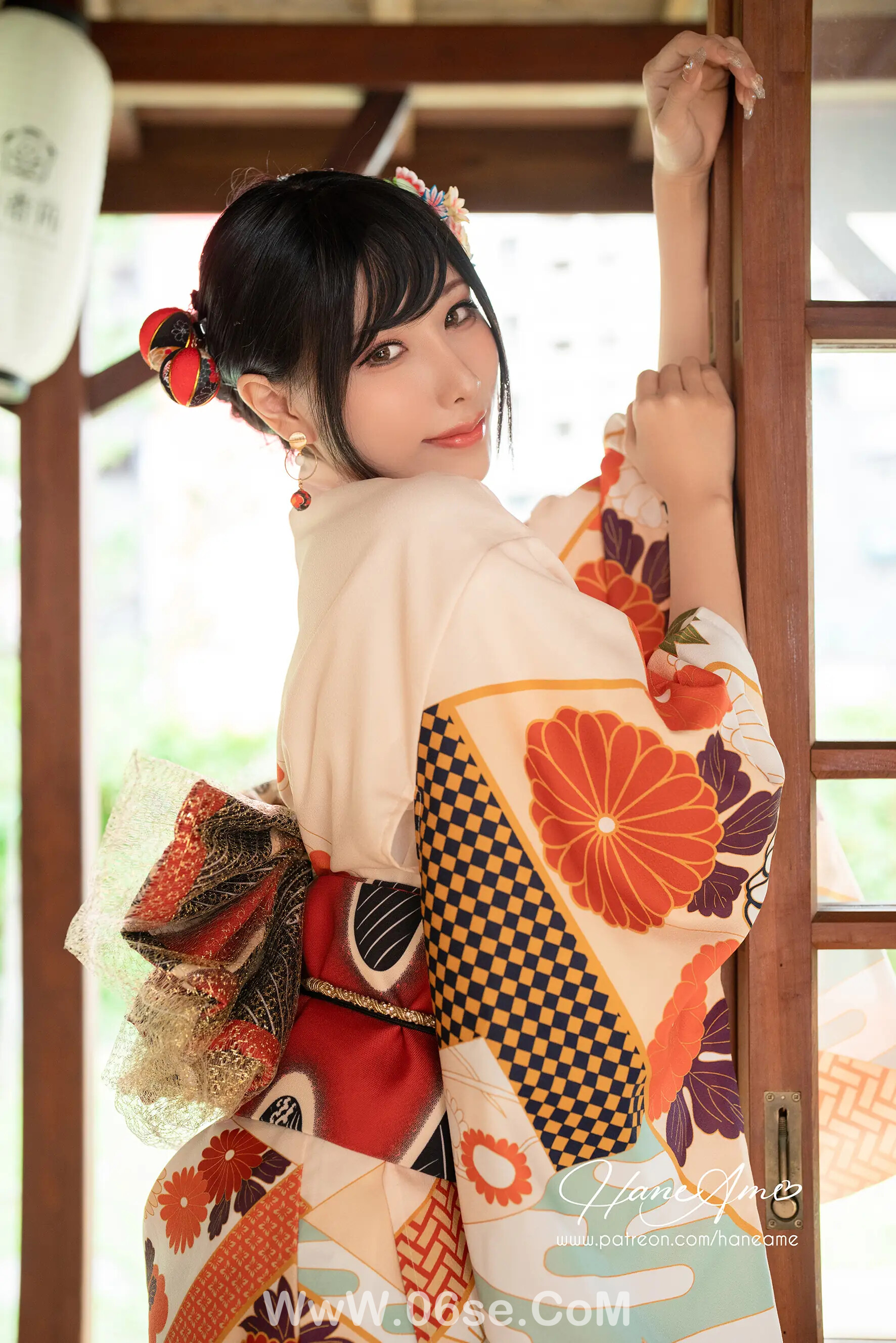 图片[8]-雨波_haneame_Flower Print Kimono Girl-六色网