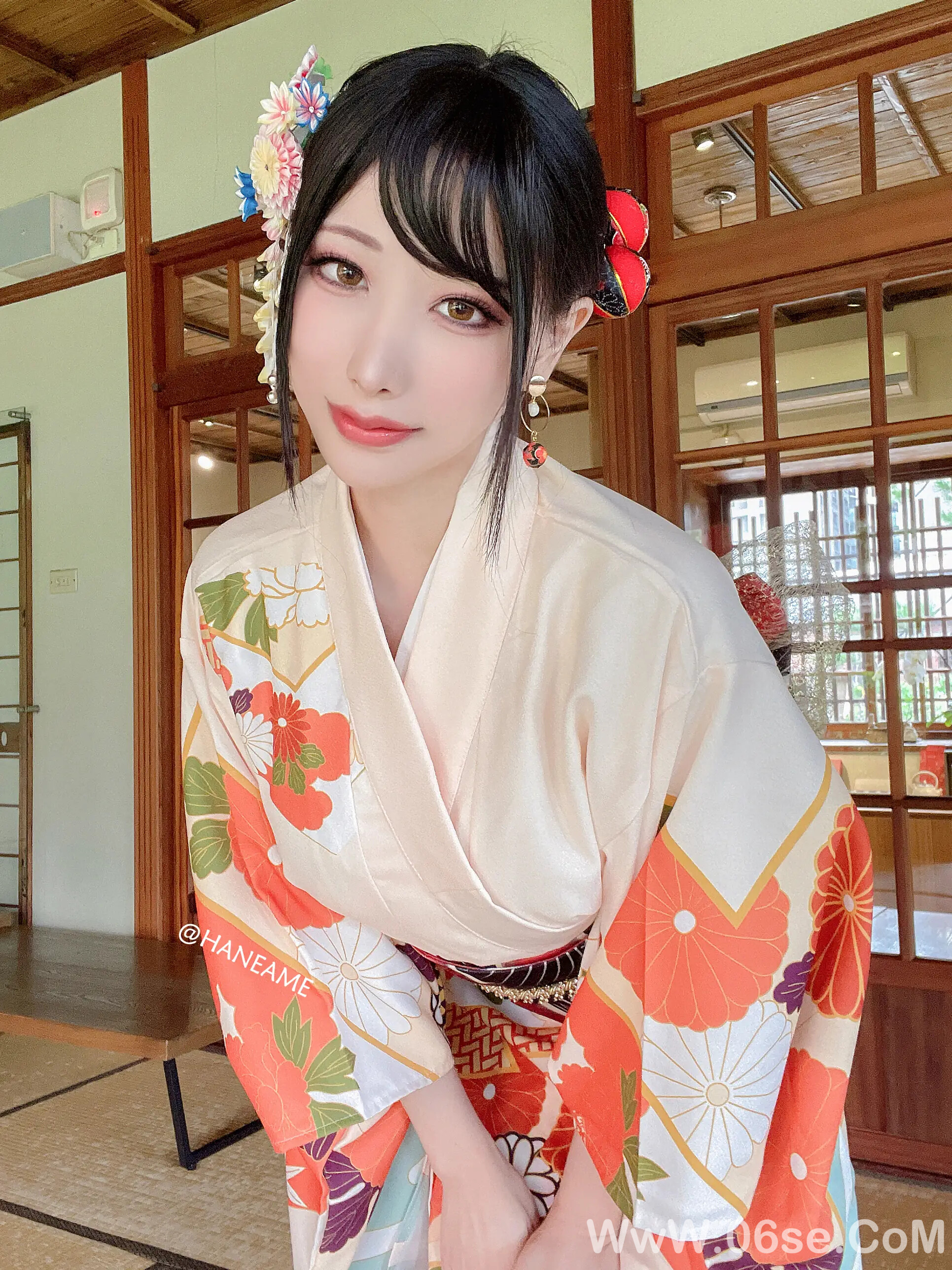 图片[40]-雨波_haneame_Flower Print Kimono Girl-六色网