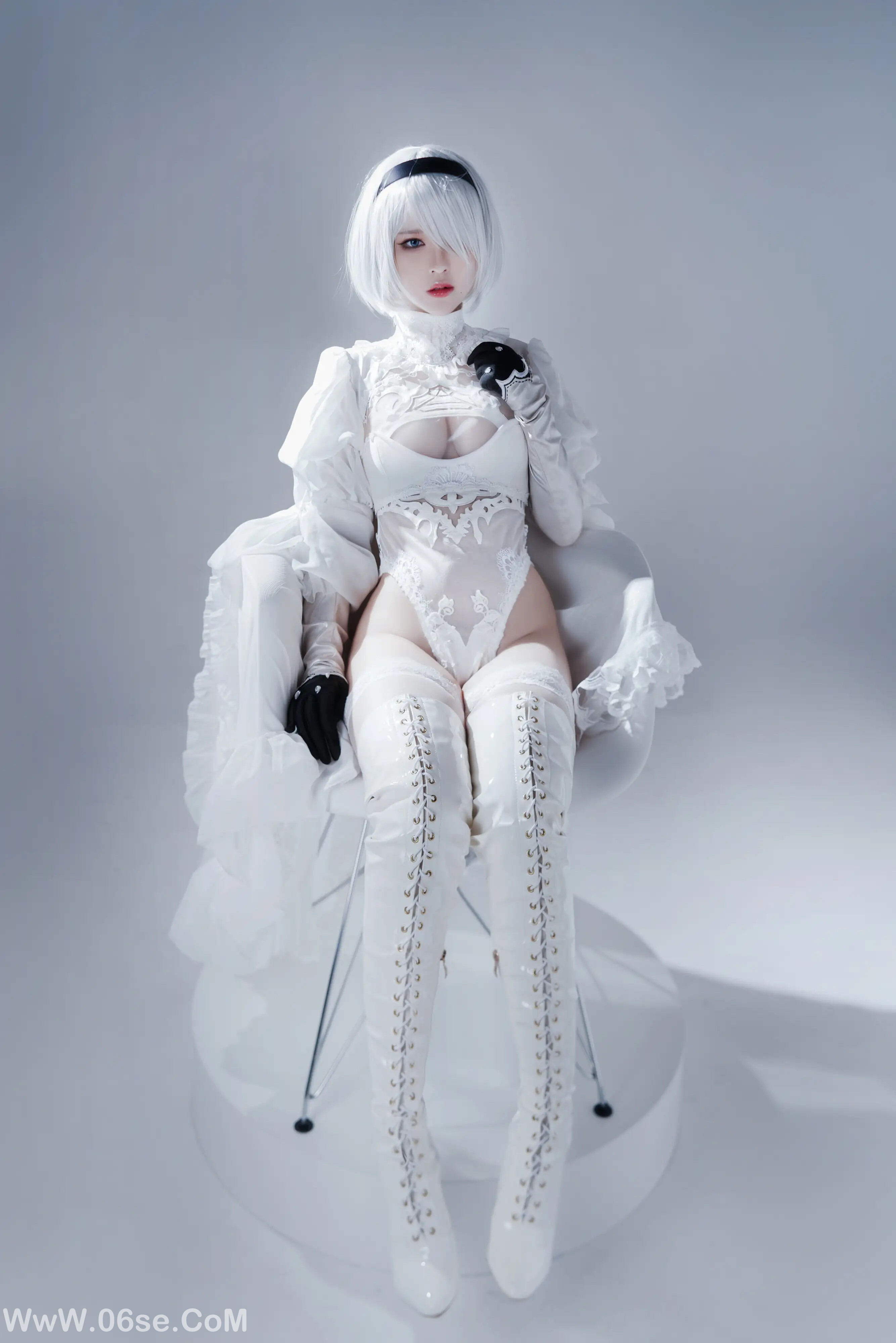 图片[24]-半半子 – 2B ヨルハ二号B型 白いドレス-六色网