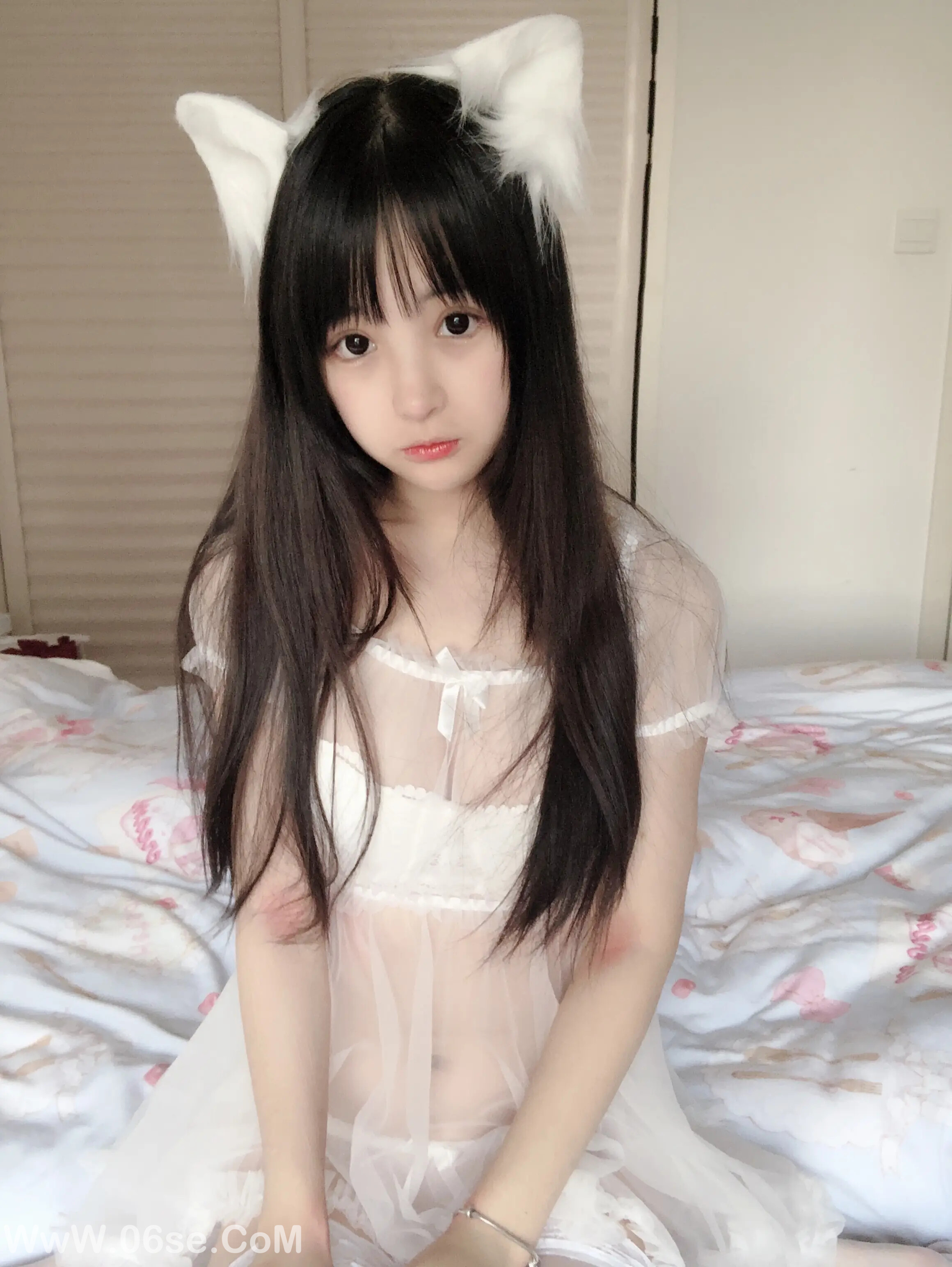 图片[23]-桜井宁宁 小白猫 蕾丝内衣-六色网