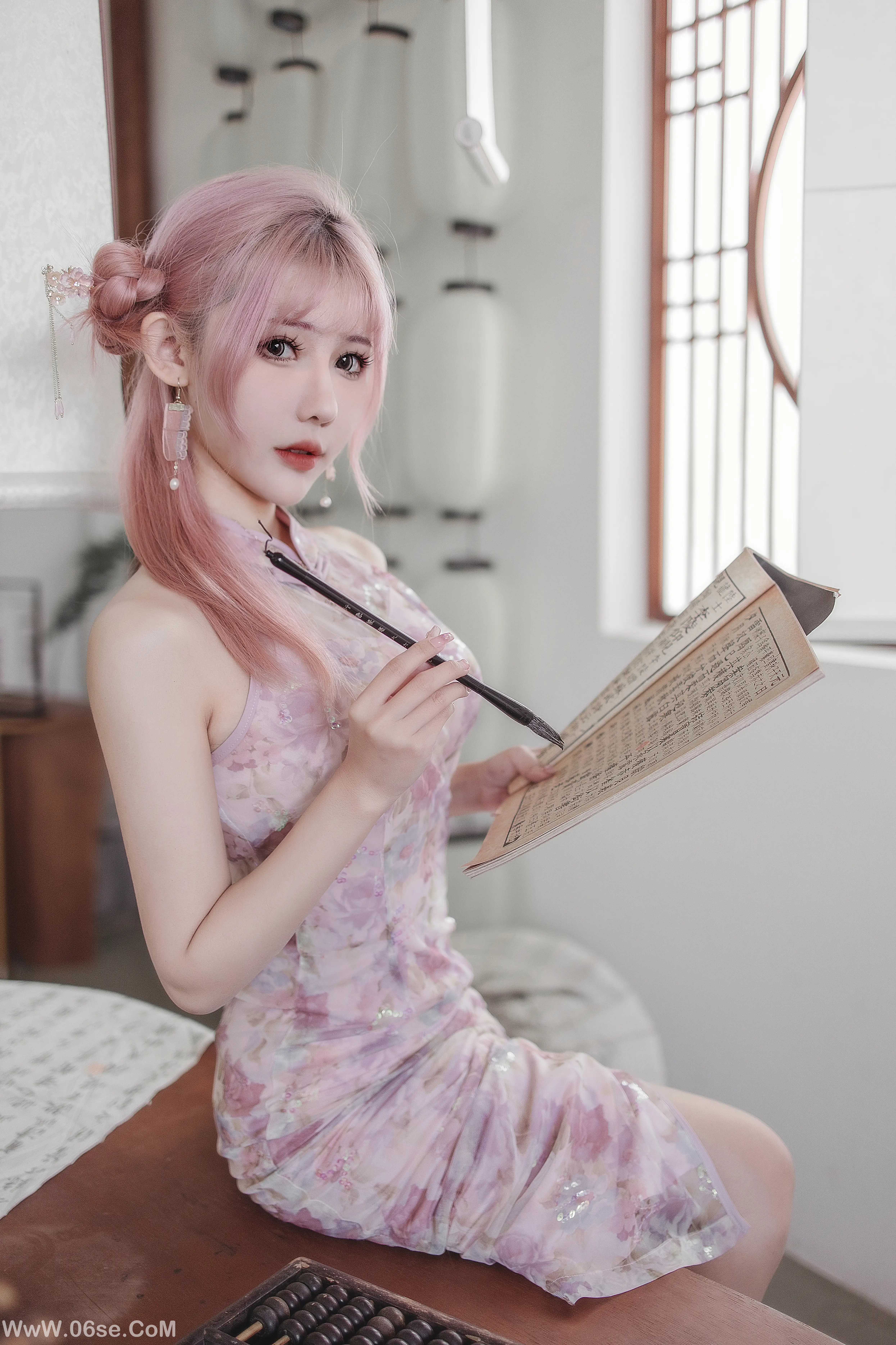 图片[15]-仙女月 粉色旗袍-六色网