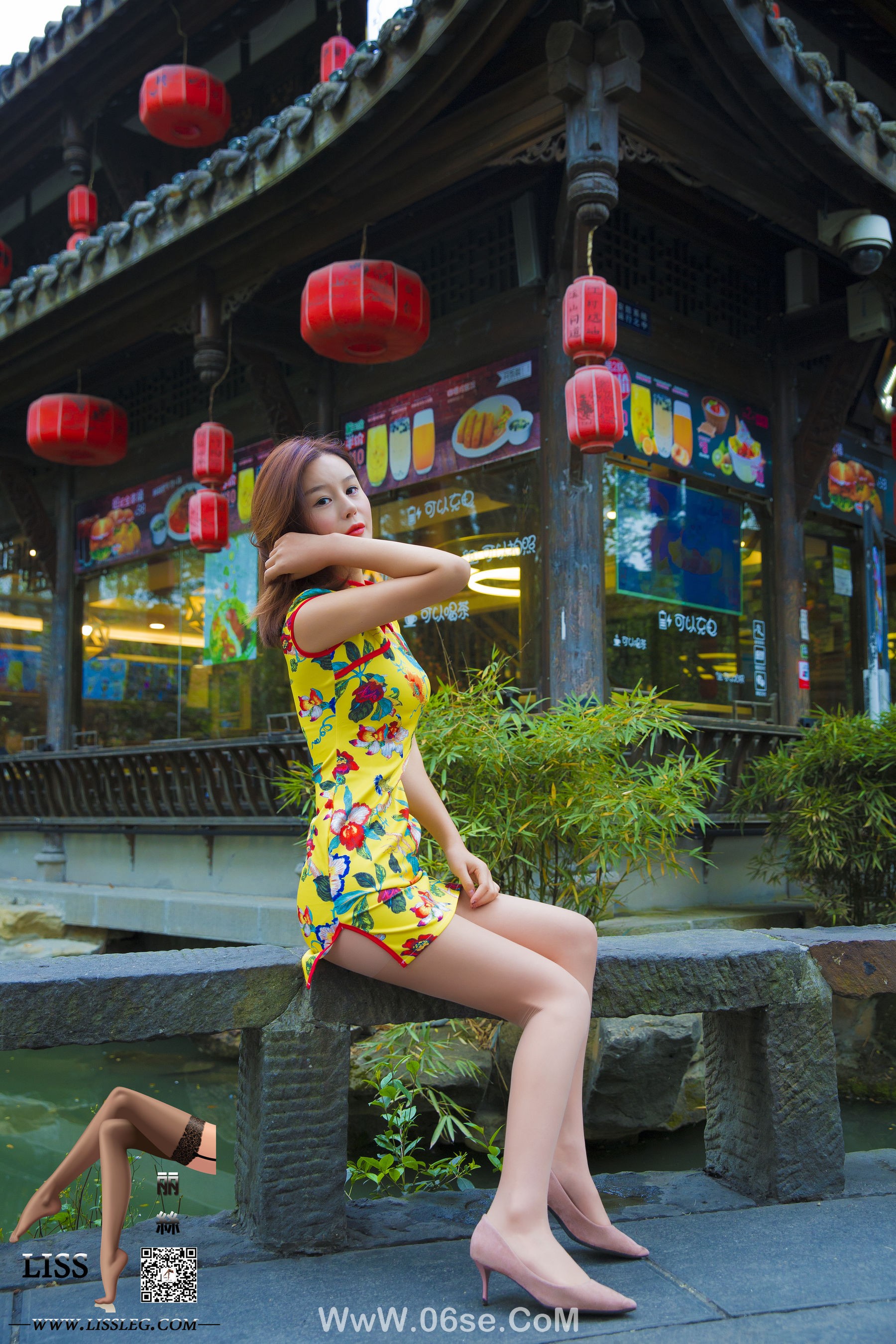 图片[10]-[丽丝映像GIRLISS] 梁冰 黄色的旗袍丝 [77P]-六色网