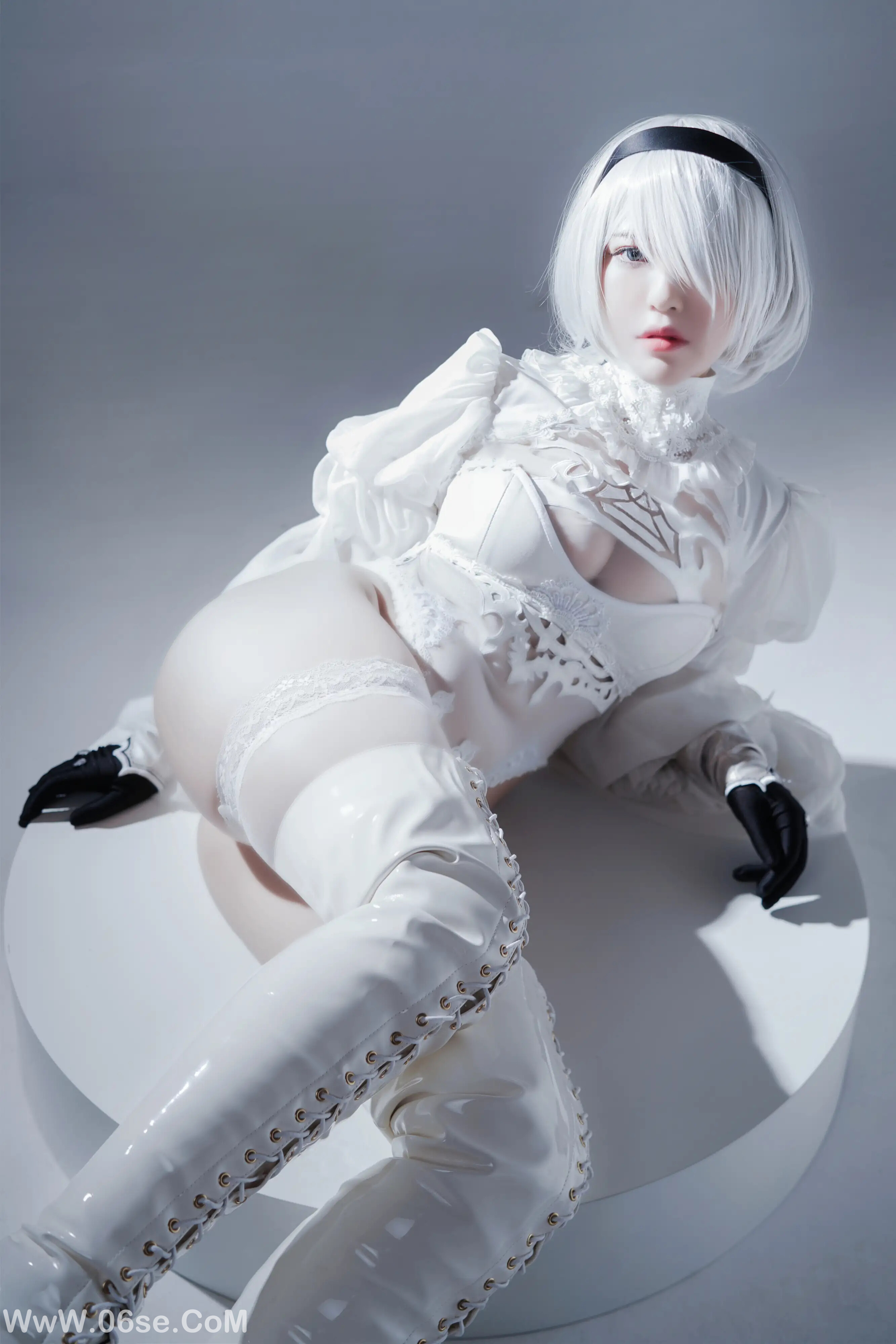 图片[39]-半半子 – 2B ヨルハ二号B型 白いドレス-六色网